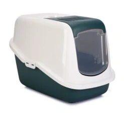 Savic Kattenbak Nestor Donkergroen/wit