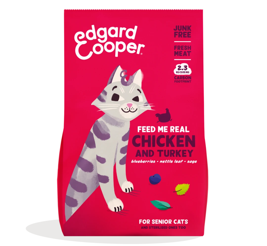 Edgard & Cooper Kattenvoer Senior Kip En Kalkoen 2 Kg