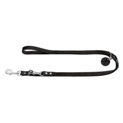 Hunter Rundleder Verstelbare Hondenlijn Zwart