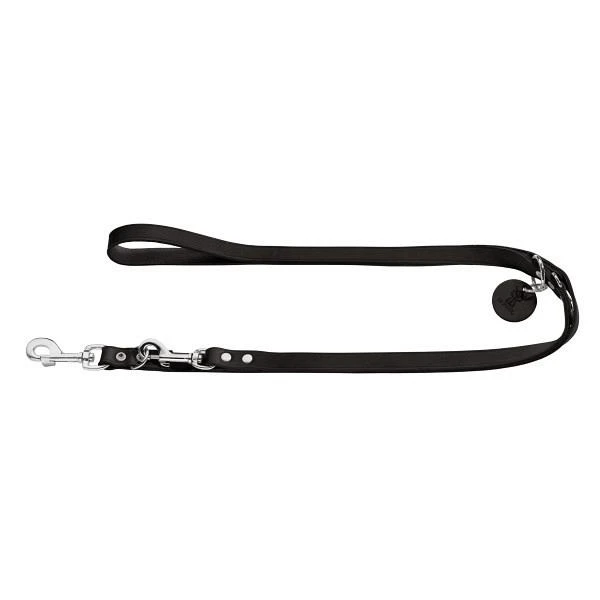 Hunter Rundleder Verstelbare Hondenlijn Zwart