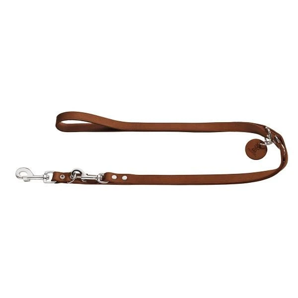 Hunter Rundleder Verstelbare Hondenlijn Cognac