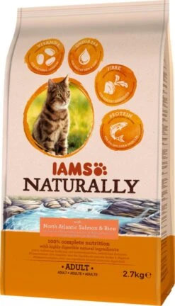 IAMS Naturally Kattenvoer Adult Salmon & Rice 2,7 Kg