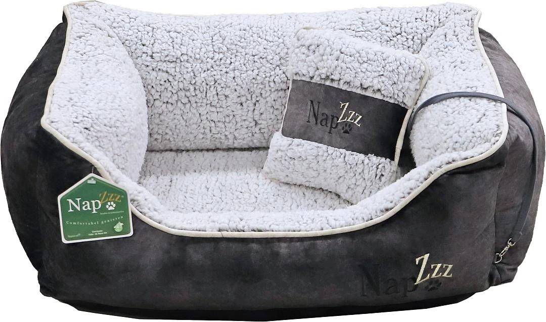 NapZZZ Hondenmand Divan Met Kussen Grijs/Wit - Image 3