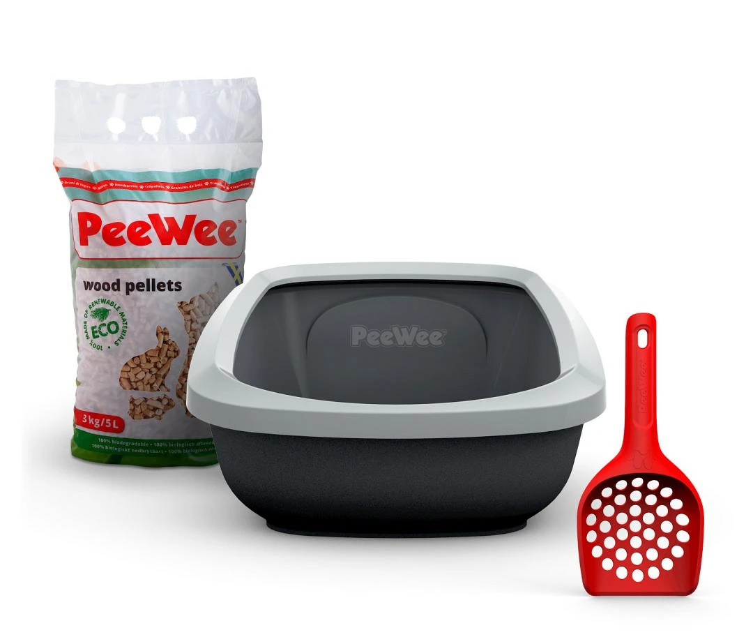 PeeWee Kattenbak Startpakket EcoGranda Antraciet/Grijs